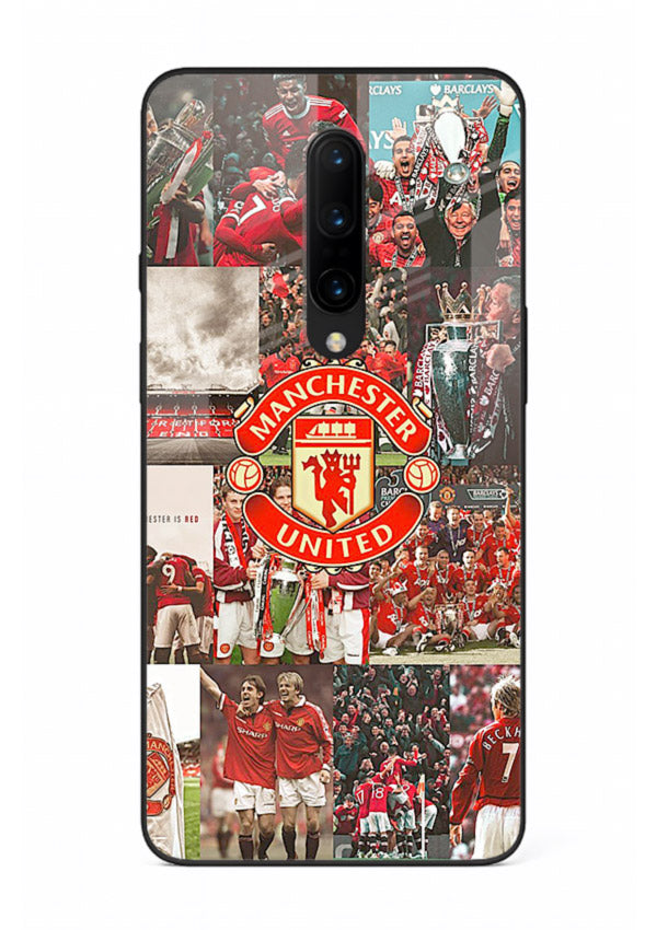 Football team montage printed on premium tempered glass OnePlus 7 Pro back cover