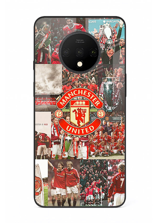 Football team montage printed on premium tempered glass OnePlus 7T back cover