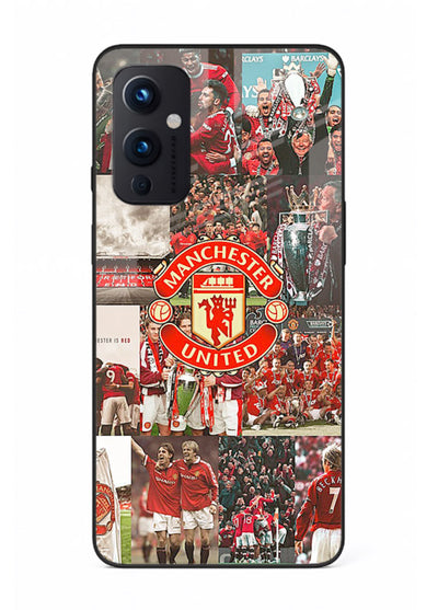 Football team montage printed on premium tempered glass OnePlus 9 Pro back cover