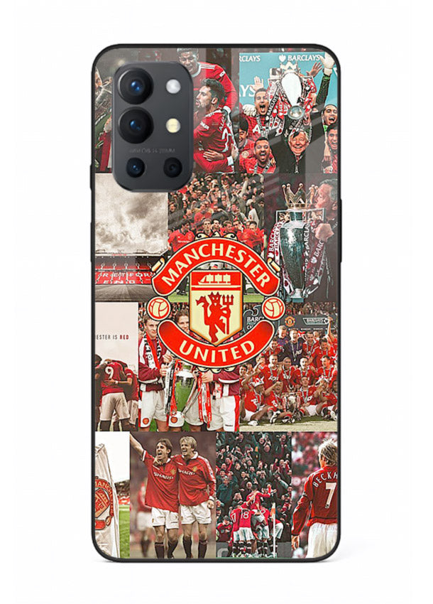 Football team montage printed on premium tempered glass OnePlus 9R back cover