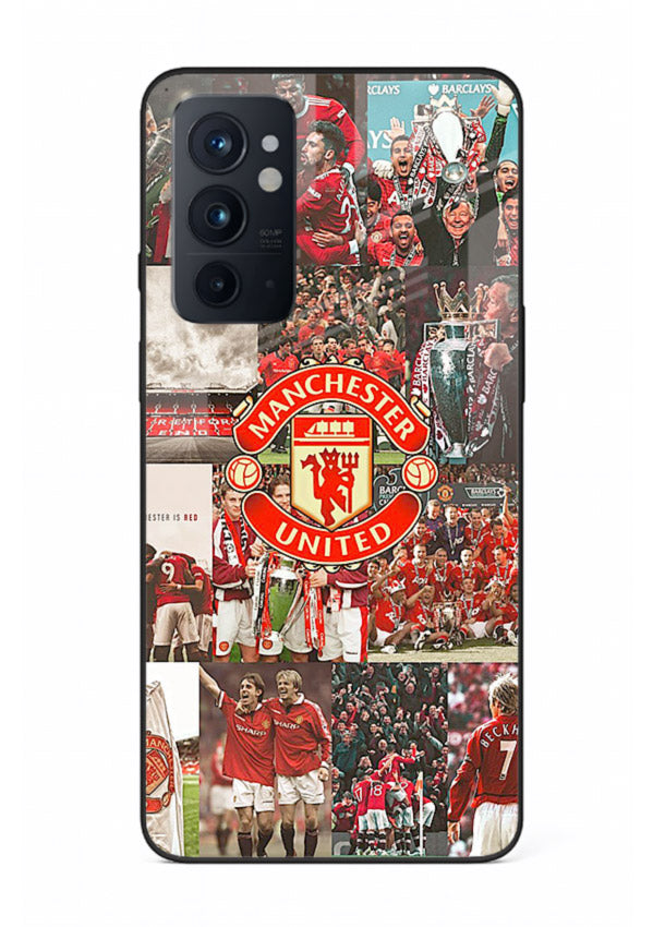 Football team montage printed on premium tempered glass OnePlus 9RT back cover