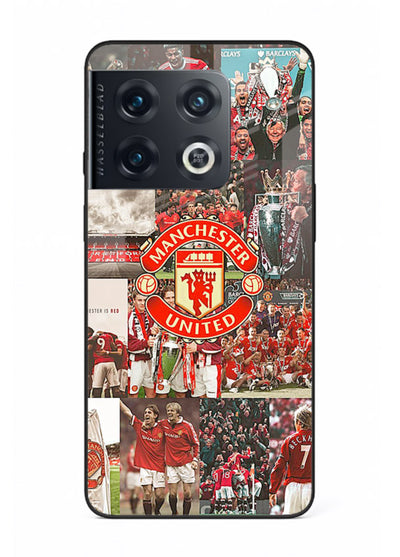 Football team montage printed on premium tempered glass OnePlus 10 Pro back cover
