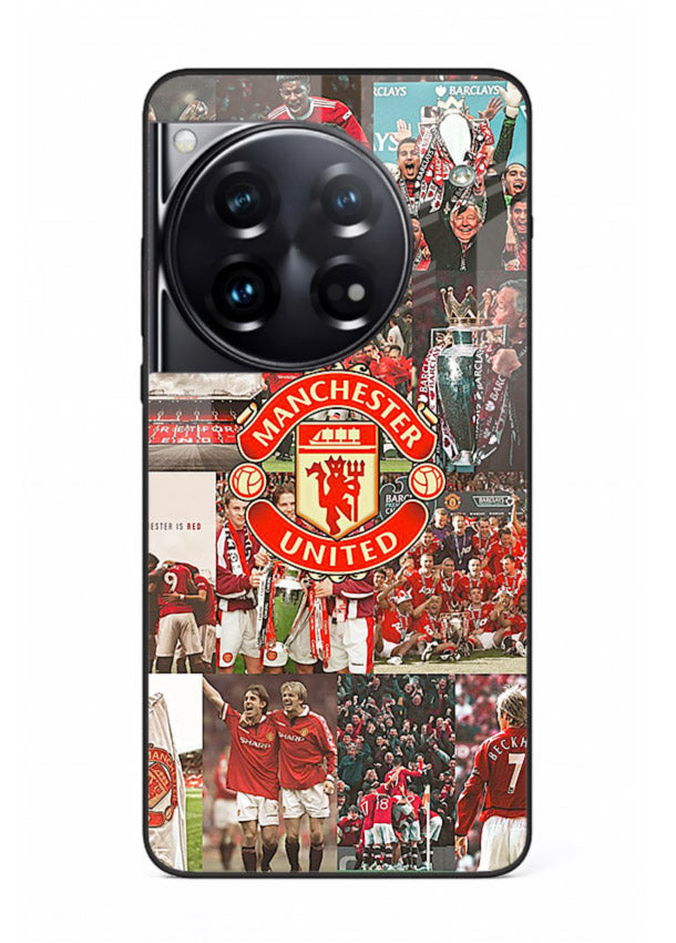 Football team montage printed on premium tempered glass OnePlus 12 back cover