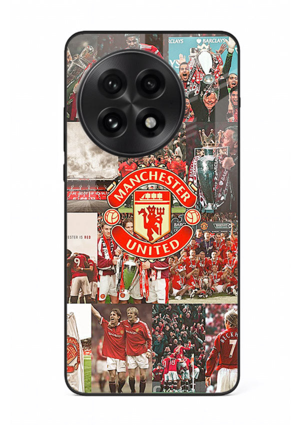 Football team montage printed on premium tempered glass OnePlus 13R back cover