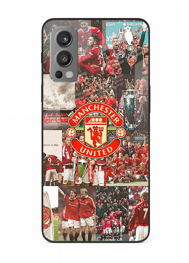 Football team montage printed on premium tempered glass OnePlus Nord 2 back cover