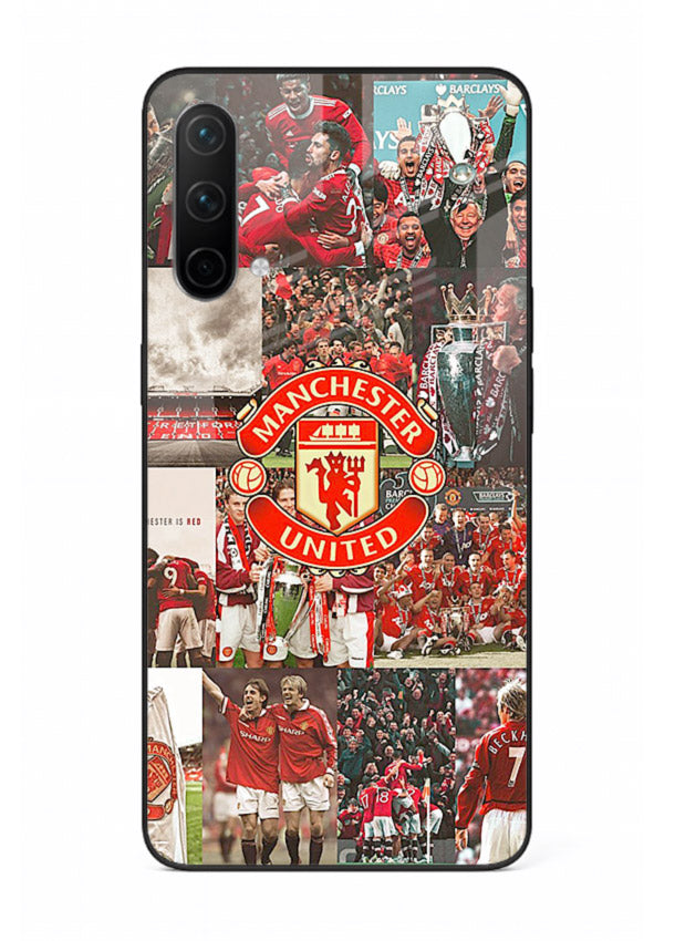Football team montage printed on premium tempered glass OnePlus Nord CE 5G back cover