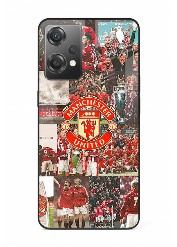 Football team montage printed on premium tempered glass OnePlus Nord CE2 Lite 5G back cover