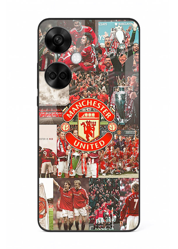 Football team montage printed on premium tempered glass OnePlus Nord CE3 back cover