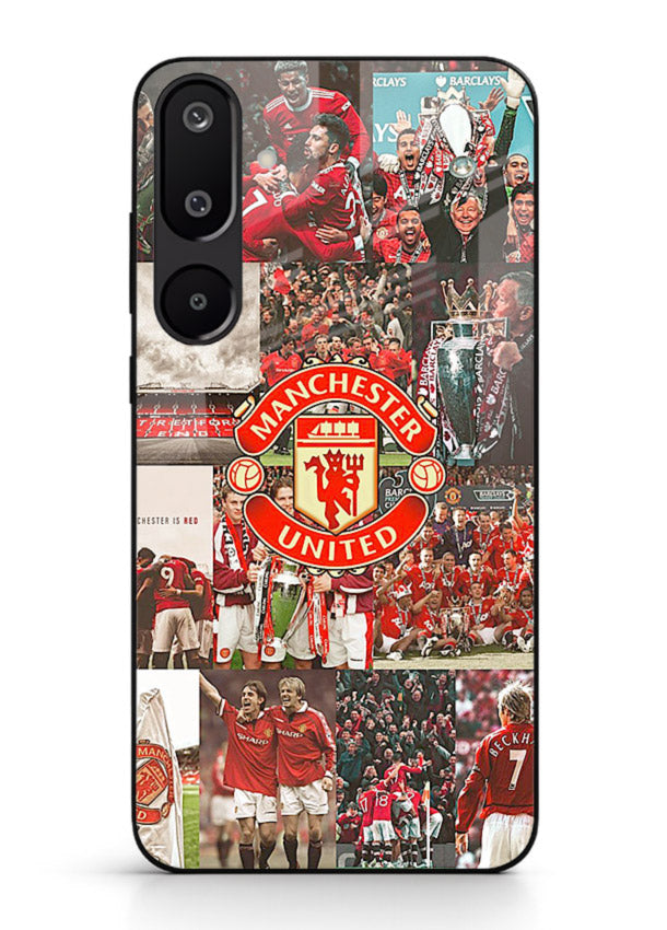 Football team montage printed on premium tempered glass Samsung M16 5G back cover