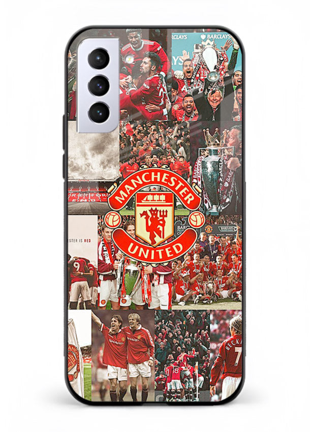 Football team montage printed on premium tempered glass Samsung S21 Plus back cover