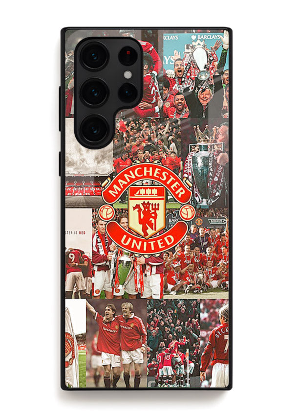 Football team montage printed on premium tempered glass Samsung S24 Ultra back cover