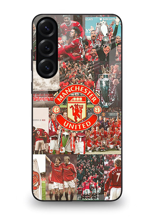 Football team montage printed on premium tempered glass Samsung S24 FE back cover
