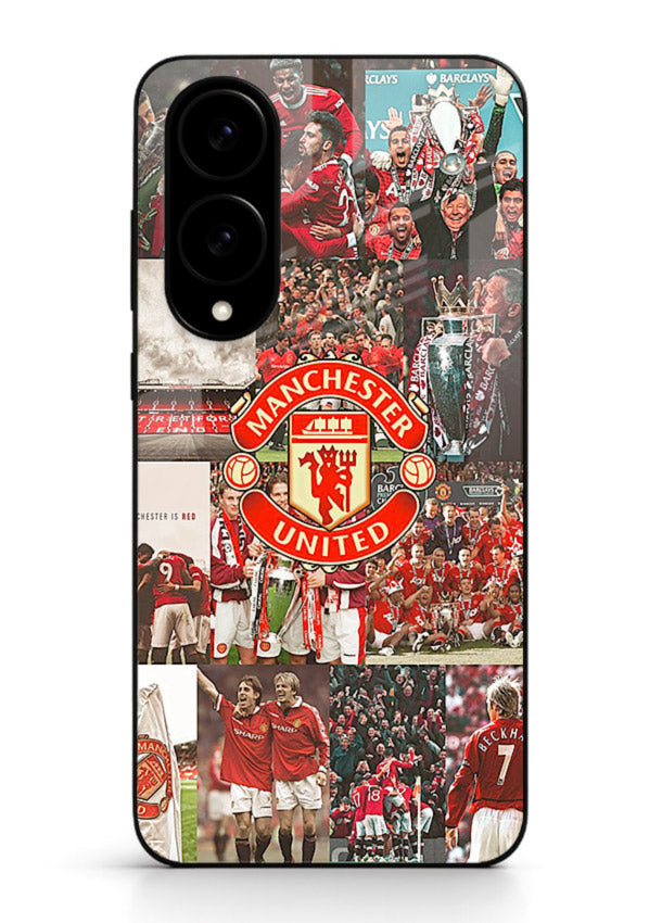 Football team montage printed on premium tempered glass Samsung S25 Edge back cover