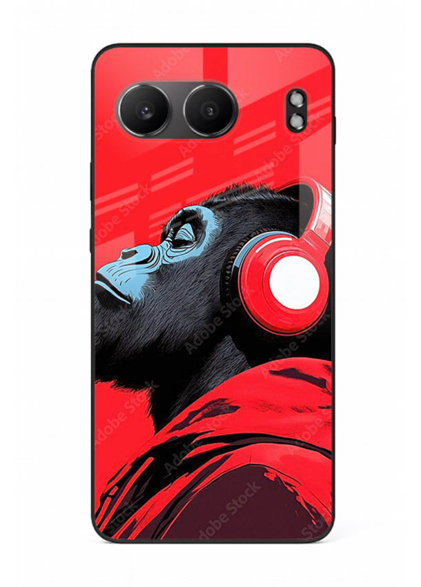 red gorilla headphones art OnePlus Nord 4 glass cover music themed bold design case