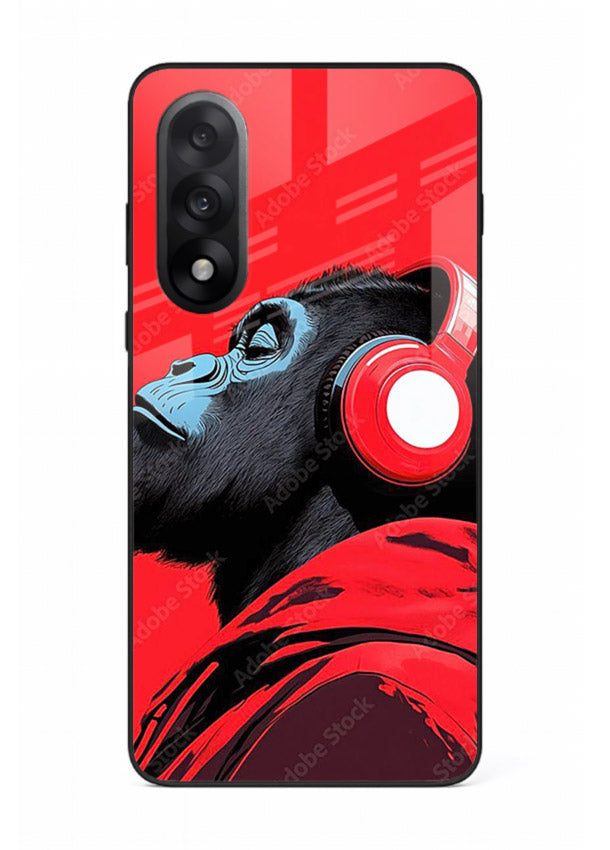 red gorilla headphones art OnePlus Nord 5 glass cover music themed bold design case