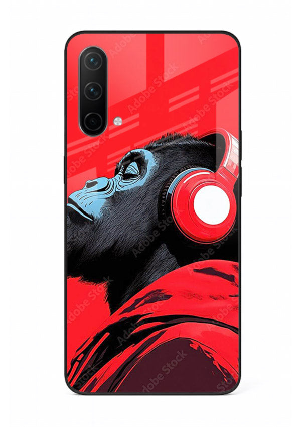 red gorilla headphones art OnePlus Nord CE 5G glass cover music themed bold design case