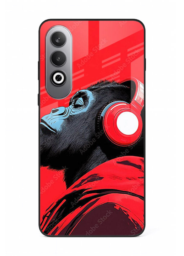 red gorilla headphones art OnePlus Nord CE4 glass cover music themed bold design case