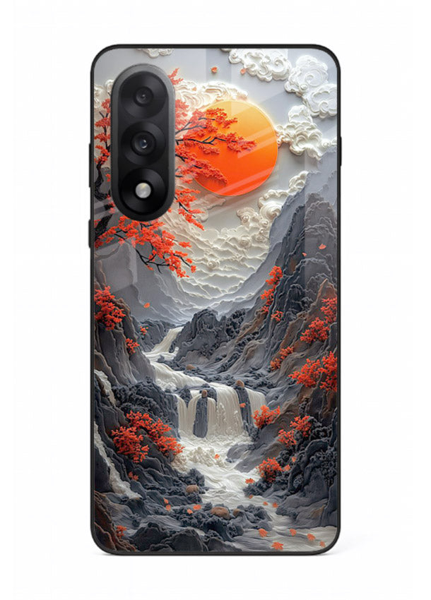 Red Maple Waterfall scenic waterfall artwork OnePlus Nord 5 glass back cover