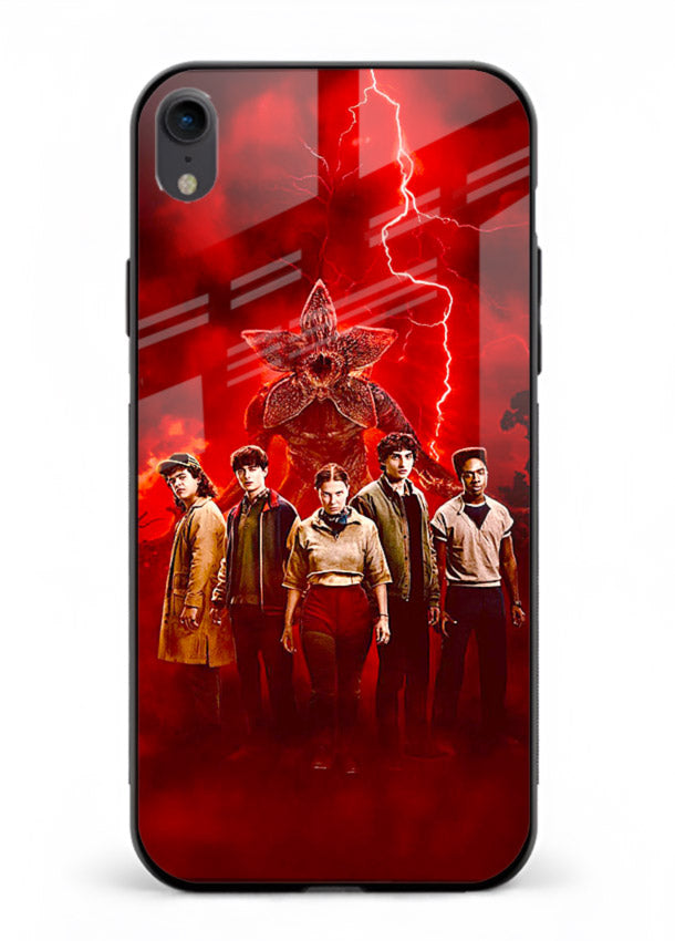 Red realm group artwork printed on tempered glass iPhone XR back cover