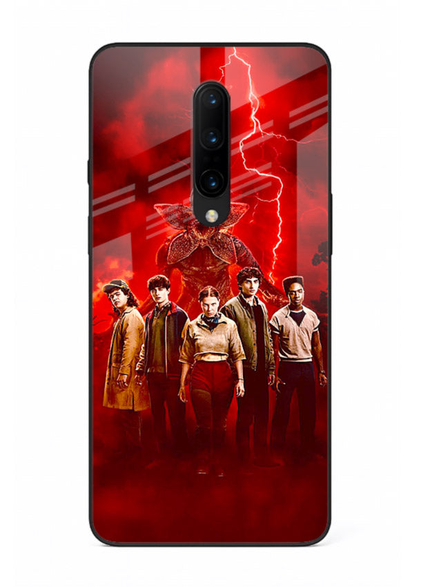 Red realm group artwork printed on tempered glass OnePlus 8 back cover