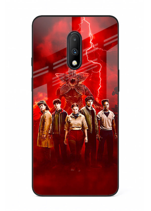Red realm group artwork printed on tempered glass OnePlus 7 back cover