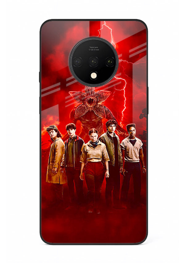 Red realm group artwork printed on tempered glass OnePlus 7T back cover