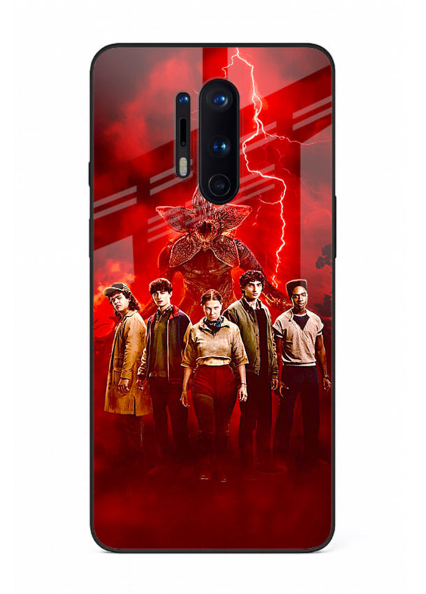 Red realm group artwork printed on tempered glass OnePlus 8 Pro back cover