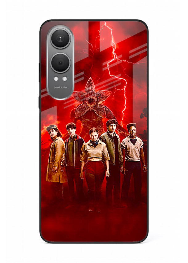 Red realm group artwork printed on tempered glass OnePlus Nord CE4 Lite back cover
