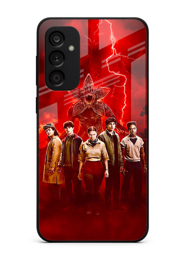 Red realm group artwork printed on tempered glass Samsung M14 5G back cover