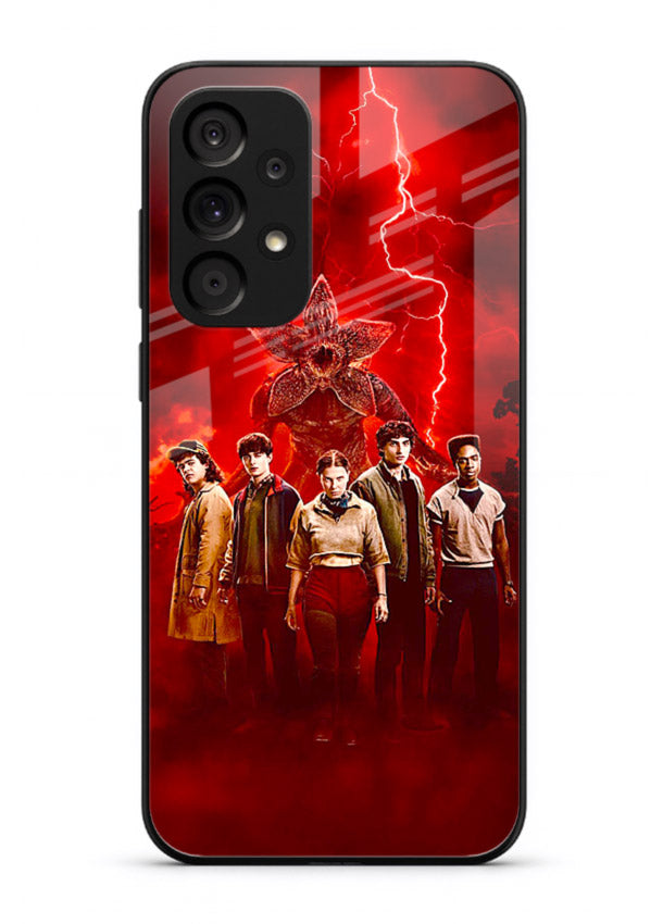 Red realm group artwork printed on tempered glass Samsung A33 5G back cover