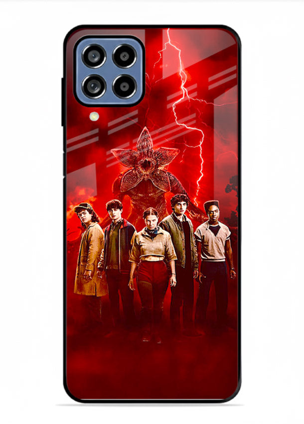 Red realm group artwork printed on tempered glass Samsung F12 5G back cover