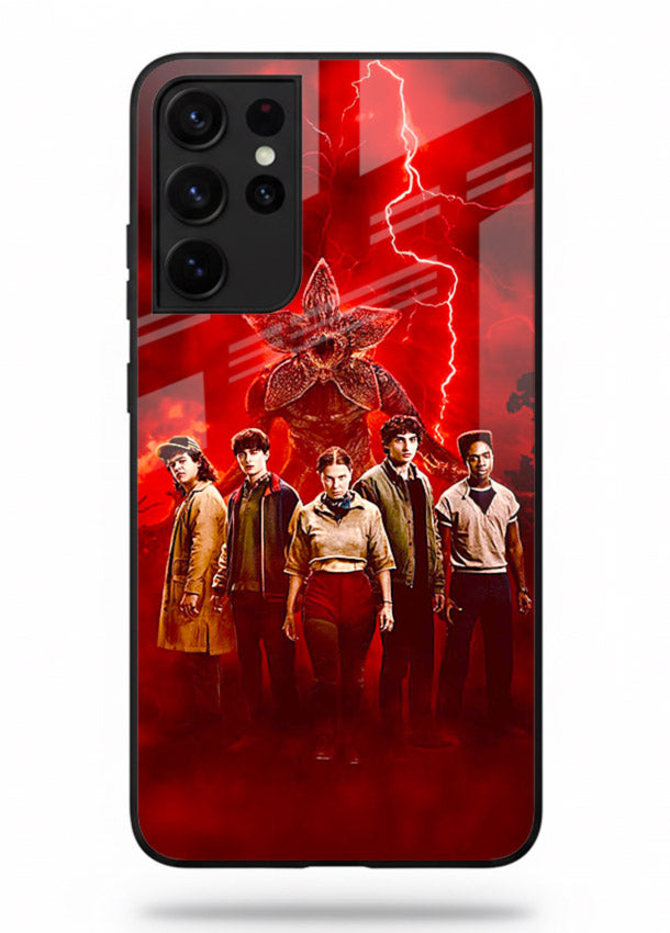 Red realm group artwork printed on tempered glass Samsung S21 Ultra back cover
