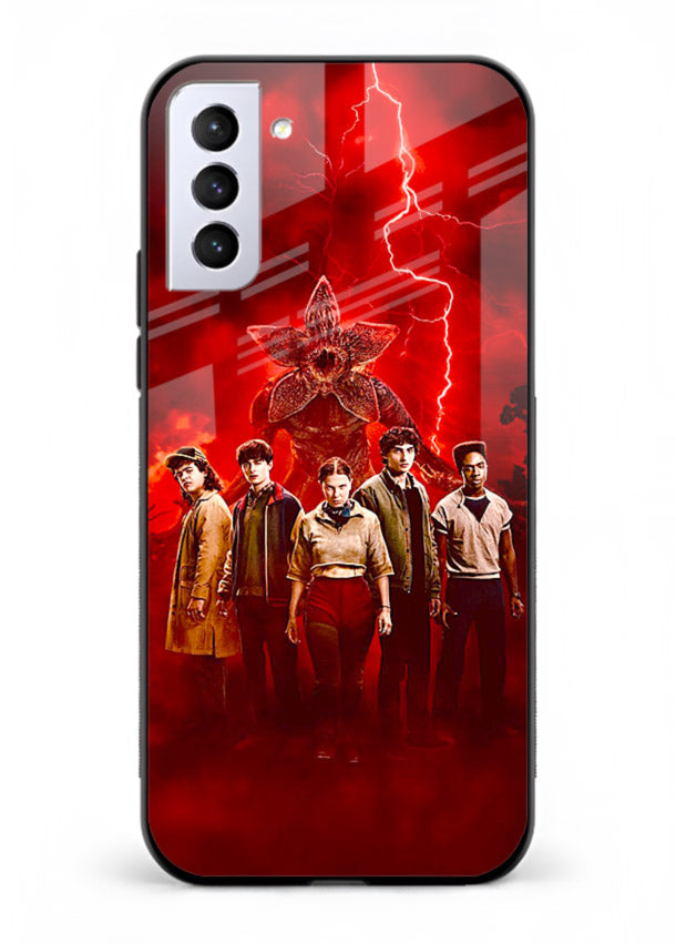 Red realm group artwork printed on tempered glass Samsung S21 FE back cover