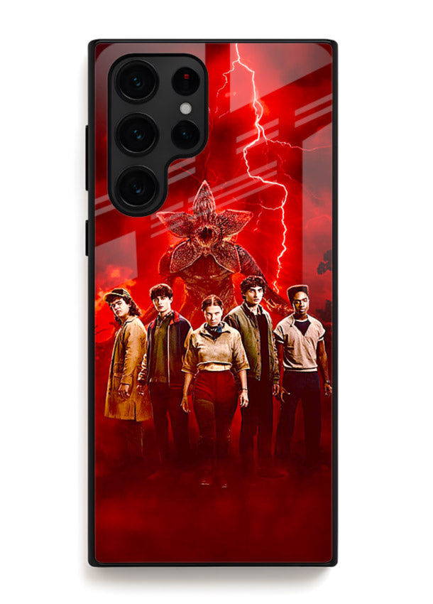 Red realm group artwork printed on tempered glass Samsung S25 Ultra back cover