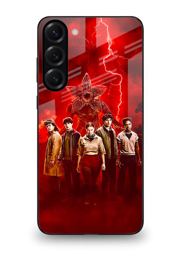 Red realm group artwork printed on tempered glass Samsung S23 back cover