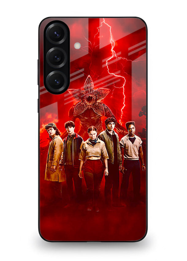 Red realm group artwork printed on tempered glass Samsung A16 5G back cover