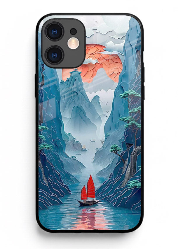 Red Sail Canyon dramatic canyon artwork iphone 12 mini glass back cover