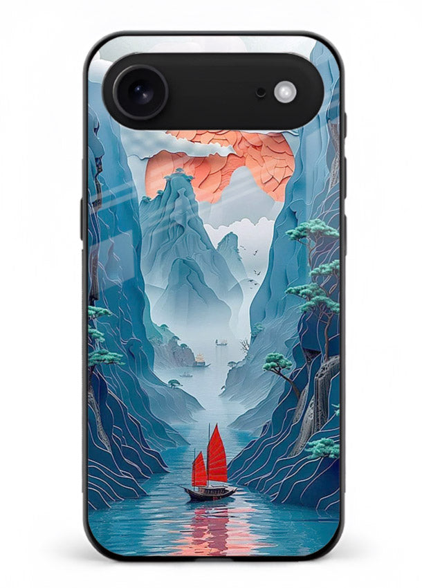 Red Sail Canyon dramatic canyon artwork iphone 18 air glass back cover