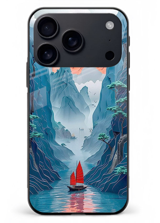 Red Sail Canyon dramatic canyon artwork iphone 18 pro max glass back cover