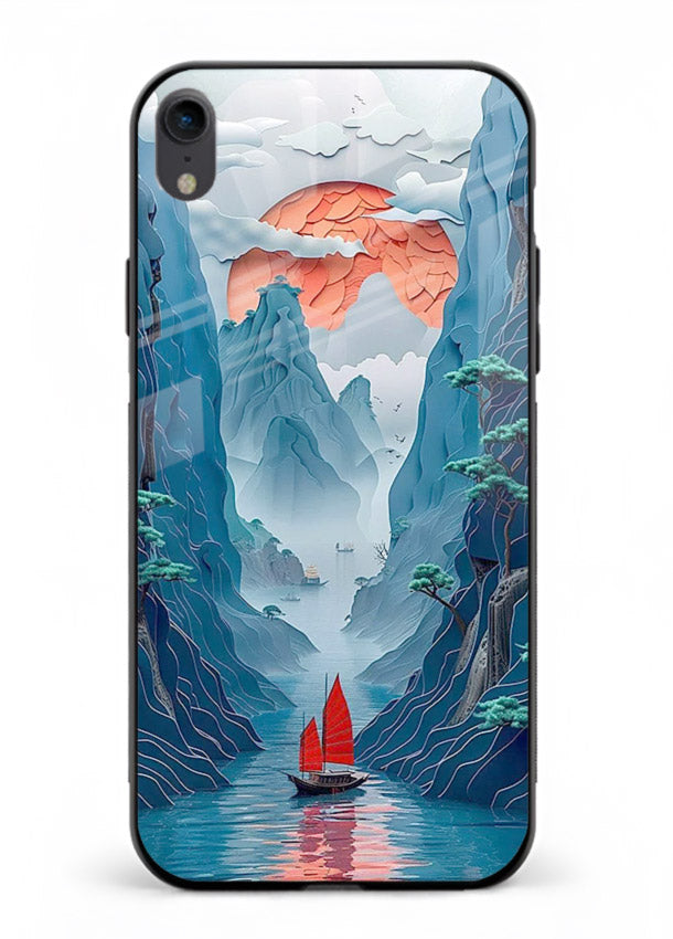 Red Sail Canyon dramatic canyon artwork iphone xr glass back cover