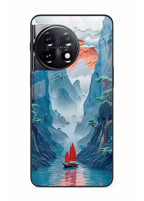 Red Sail Canyon dramatic canyon artwork OnePlus 11R glass back cover