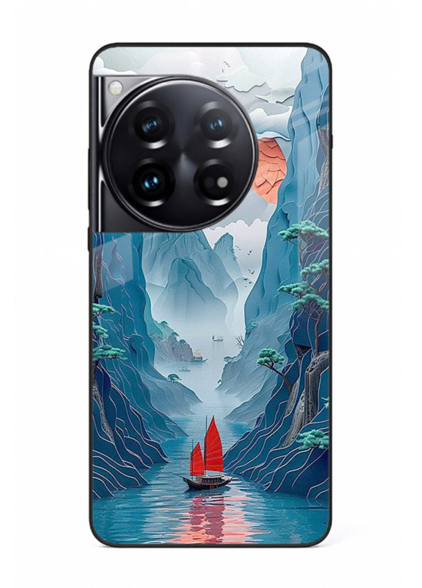 Red Sail Canyon dramatic canyon artwork OnePlus 12 glass back cover
