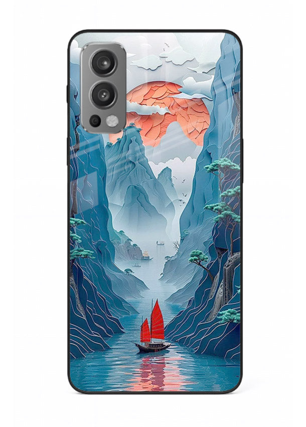 Red Sail Canyon dramatic canyon artwork OnePlus Nord 2 glass back cover