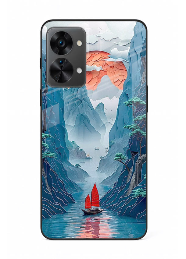 Red Sail Canyon dramatic canyon artwork OnePlus Nord 2T glass back cover