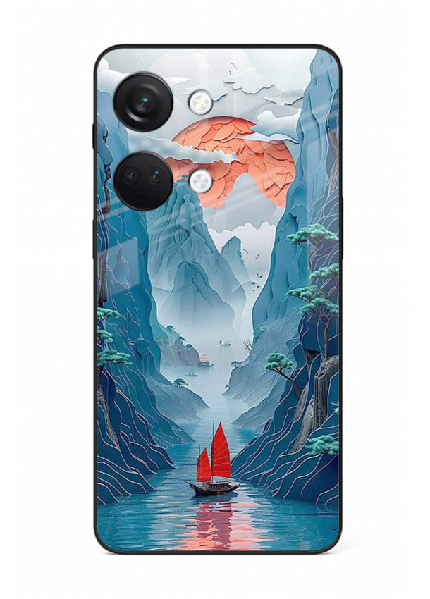 Red Sail Canyon dramatic canyon artwork OnePlus Nord 3 glass back cover
