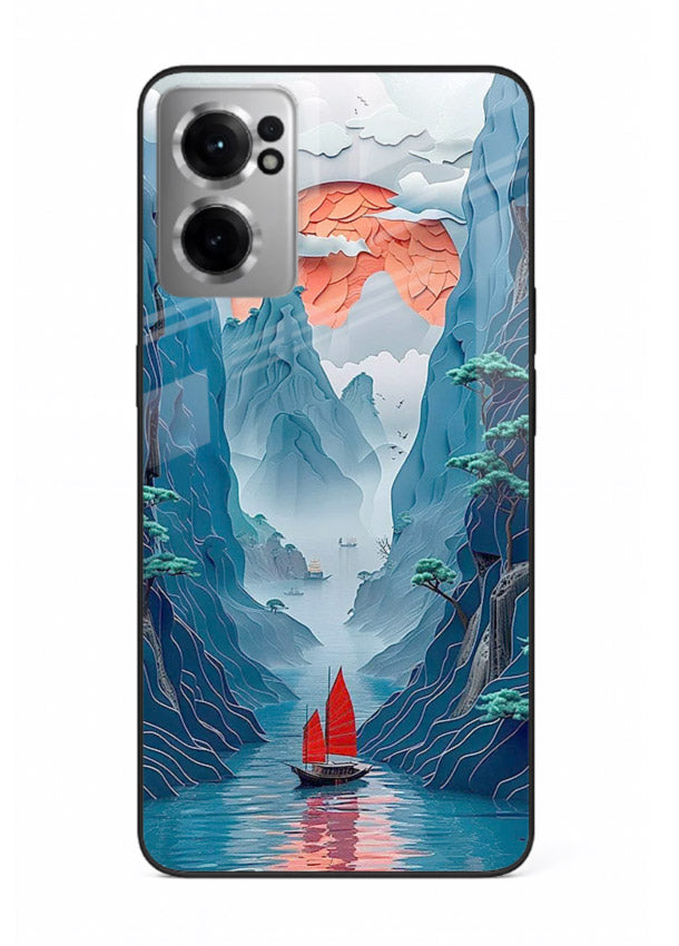 Red Sail Canyon dramatic canyon artwork OnePlus Nord CE2 5G glass back cover