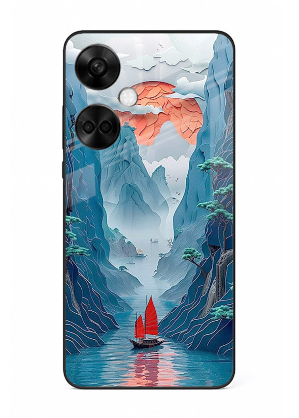 Red Sail Canyon dramatic canyon artwork OnePlus Nord CE3 glass back cover