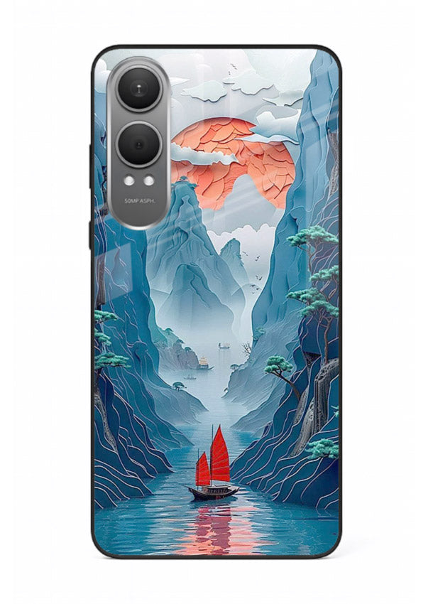 Red Sail Canyon dramatic canyon artwork OnePlus Nord CE4 Lite glass back cover