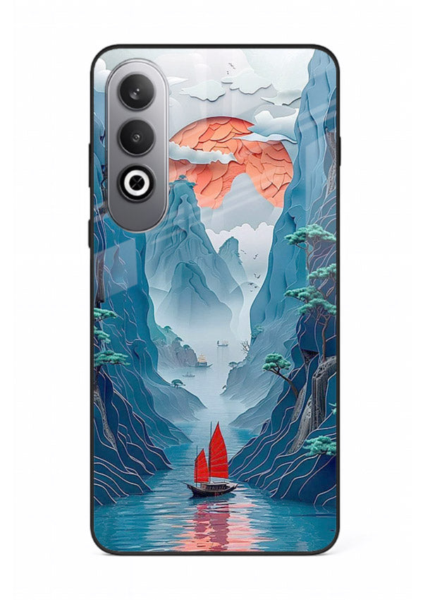 Red Sail Canyon dramatic canyon artwork OnePlus Nord CE4 glass back cover