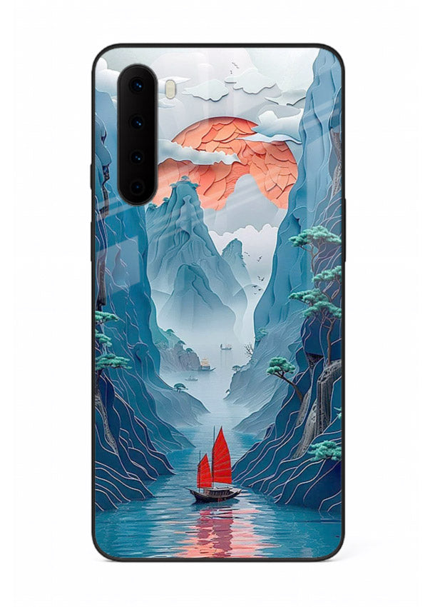 Red Sail Canyon dramatic canyon artwork OnePlus Nord glass back cover